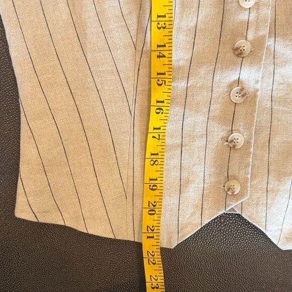 Astr The Label Natural Black Linen Striped Vest size Large NWT - Picture 10 of 10